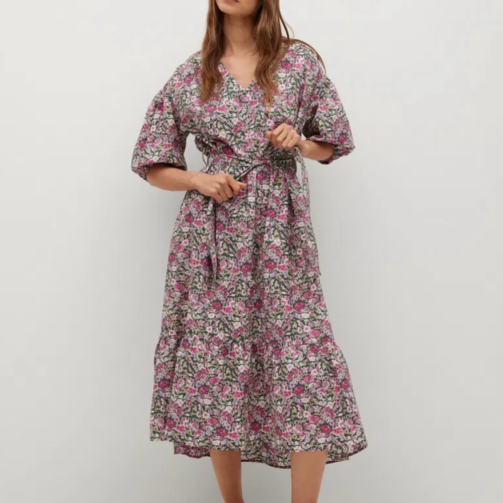 Mango Floral Pink Dress
